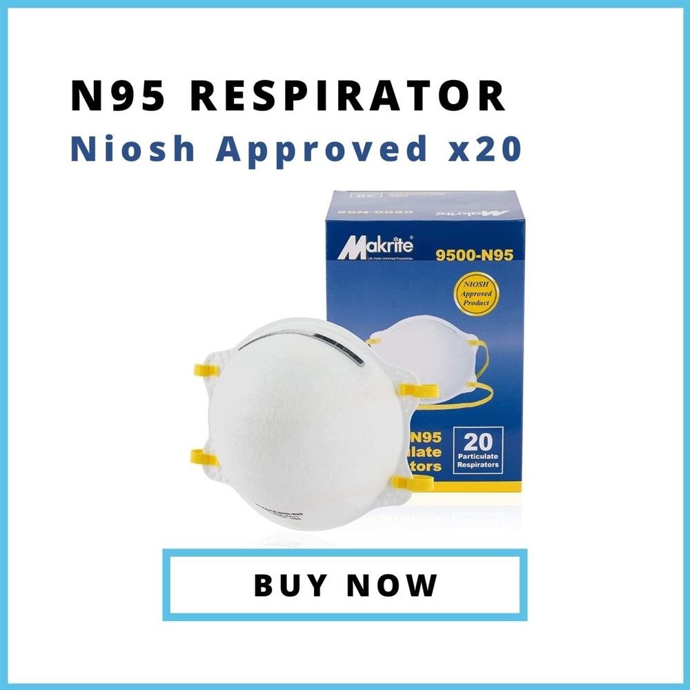 N95 Respirator, Niosh Approved, Box of 20